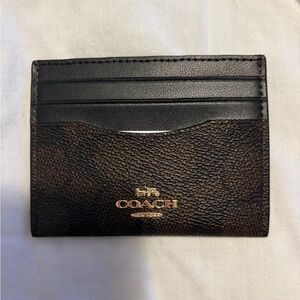 Coach Black and Brown Slim Card Holder